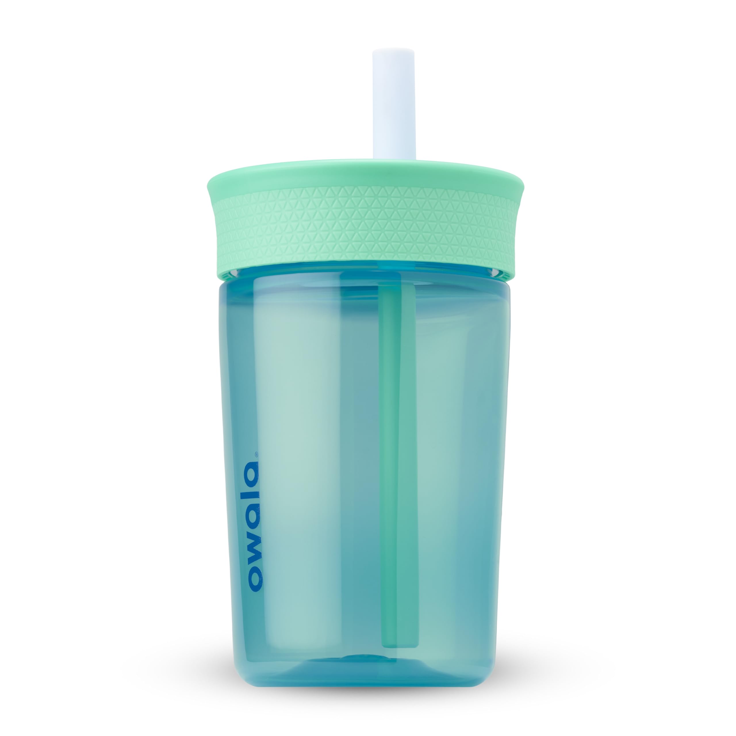 Owala Kids BPA-Free Plastic Tumbler with Spill Resistant Flexible Straw, Easy to Clean, Kids Water Bottle, Great for Travel, Dishwasher Safe, 15 Oz, Orange and Peach (Watermelon)