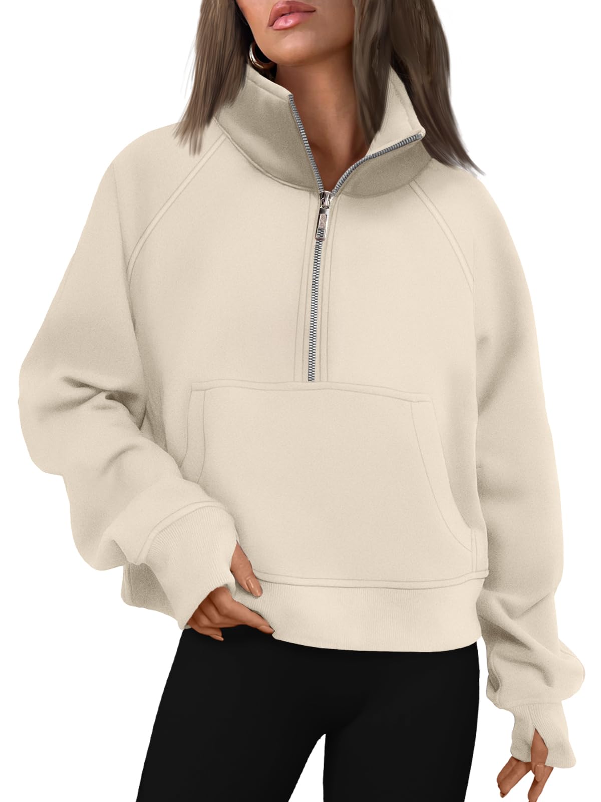 AUTOMET Womens Sweatshirts Half Zip Cropped Pullover Fleece Quarter Zipper Hoodies 2025 Fall Fashion Outfits Clothes