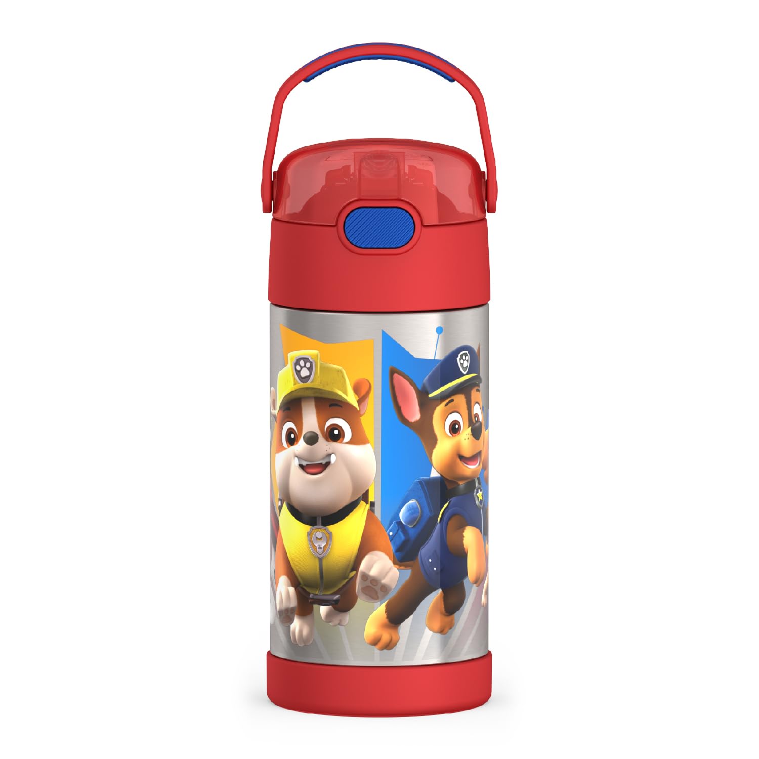 THERMOS FUNTAINER Water Bottle with Straw - 12 Ounce - Kids Stainless Steel Vacuum Insulated Water Bottle with Lid, Bluey