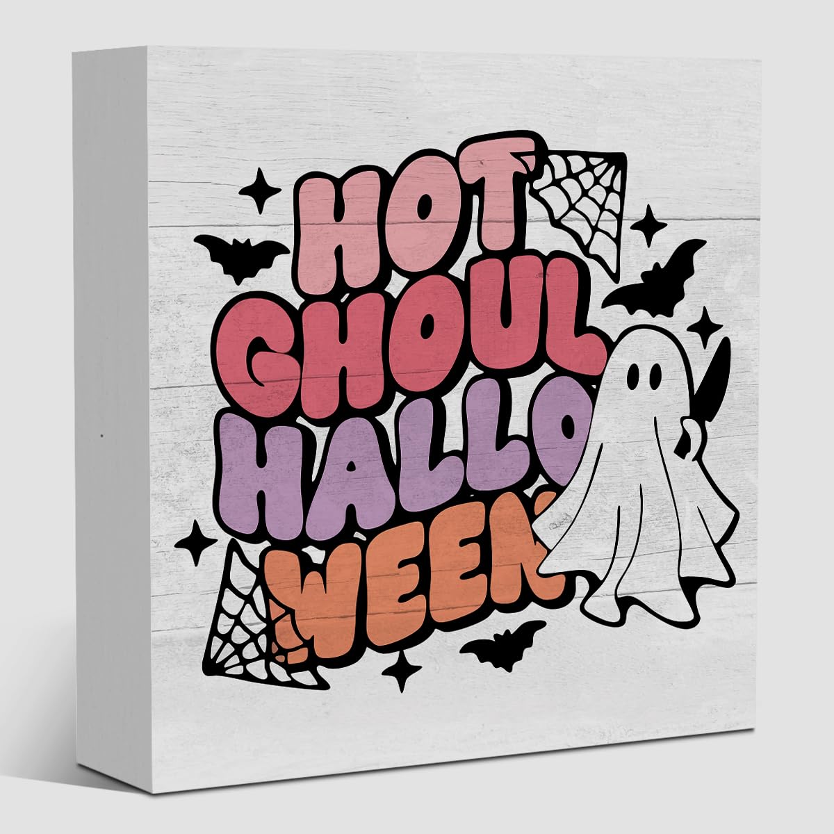 Cute Halloween Decor, Happy Halloween Dog Decorations, Spooky Ghost Decor for Home Office, Spider Webs Scary Decorations 5 x 5 inches A11