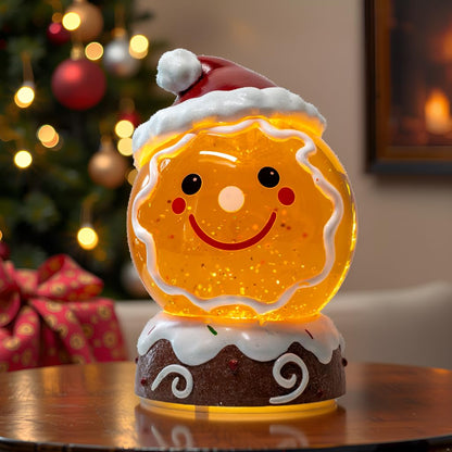Christmas Snow Globes Christmas Water Lantern with Snowy Train Snowman, Music & 6H Timer, USB Lined/Battery Operated Lighted Lanterns for Xmas Festival Decoration Gifts