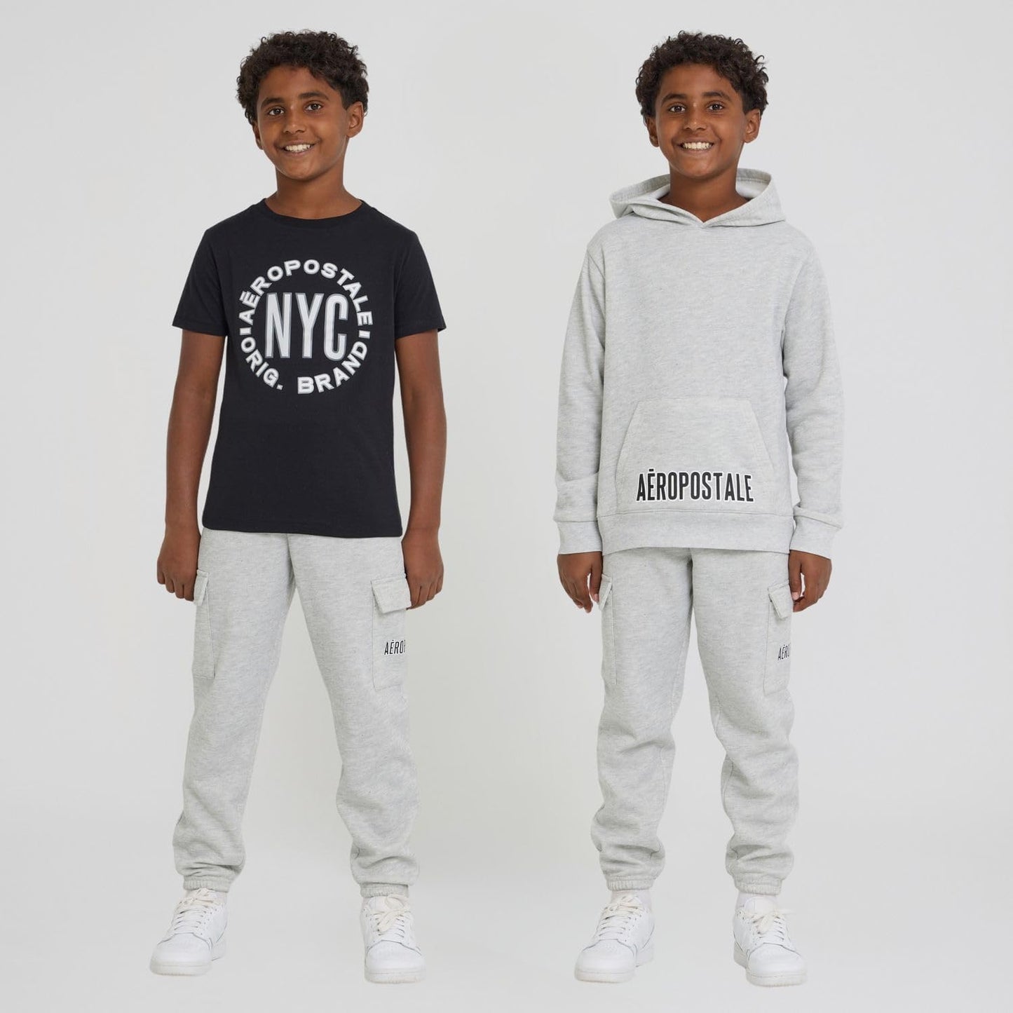 AEROPOSTALE Boys 3 Piece Outfit Set - Fleece Pullover Hoodie, Cargo Sweatpants, T-Shirt, Boys Activewear Set, Sizes 4-12