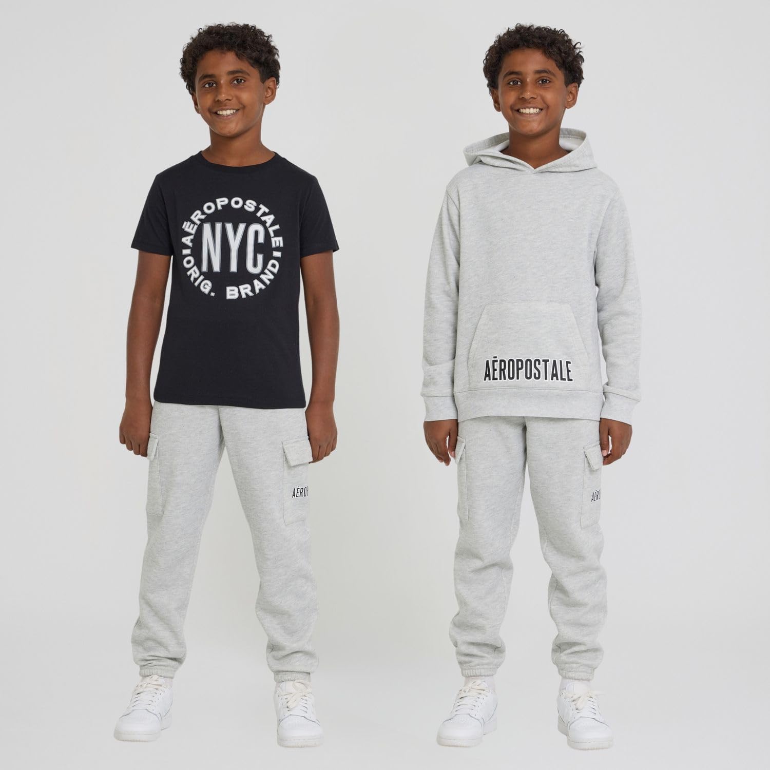 AEROPOSTALE Boys 3 Piece Outfit Set - Fleece Pullover Hoodie, Cargo Sweatpants, T-Shirt, Boys Activewear Set, Sizes 4-12