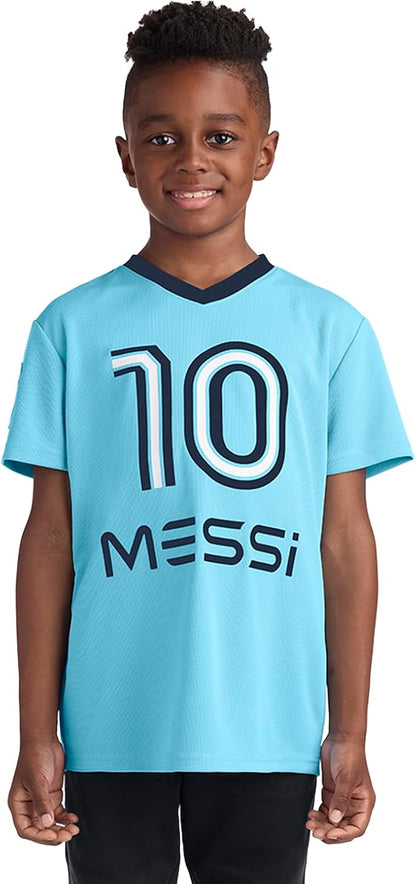 Boys' Lifestyle Short Sleeve Top, Loose-fit V-Neck Shirt with Logo, Comfortable