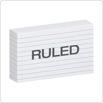 Oxford Index Cards, 3 x 5 Inches, White, Lined on Front, Blank on Back, Flashcards for School and Studying, Recipe Note Cards, 500 Count (5 Packs of 100) (40176)