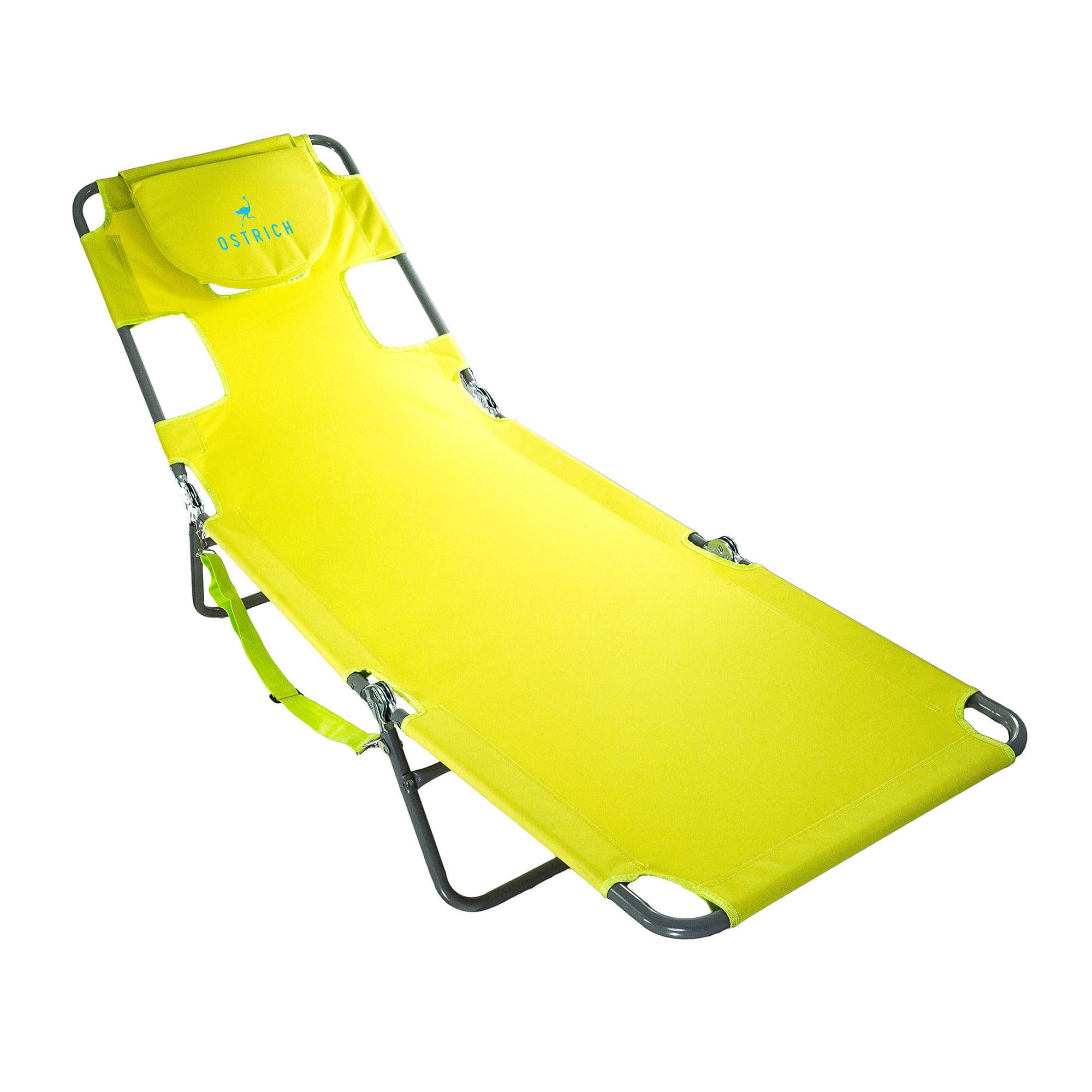 Ostrich Folding Beach Lounge Chair, Reclining Outdoor Chaise Lounger, Teal