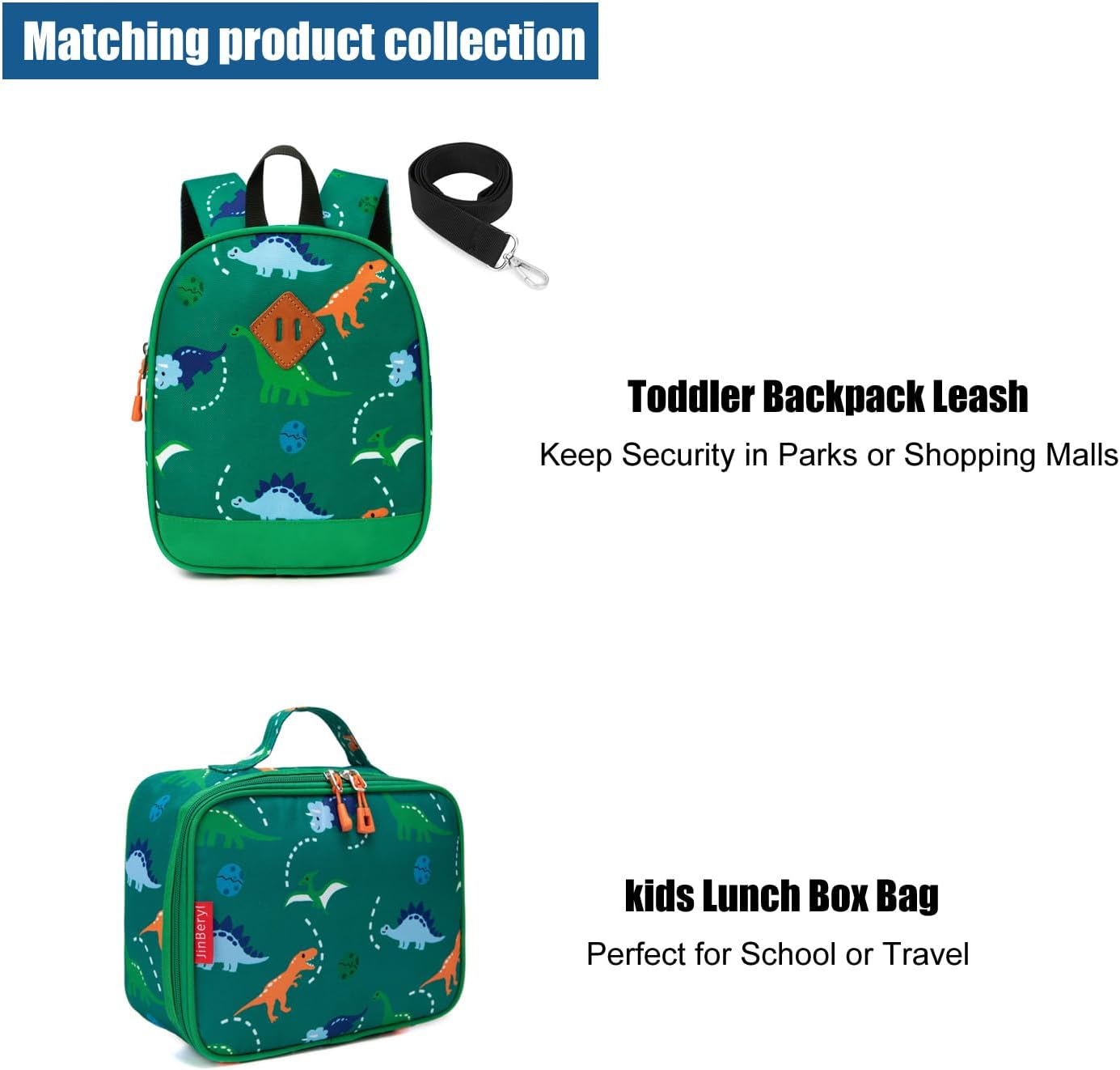 Toddler Backpack Boys, 15 Inch Kids Backpack for Preschool or Kindergarten, Dinosaur Green
