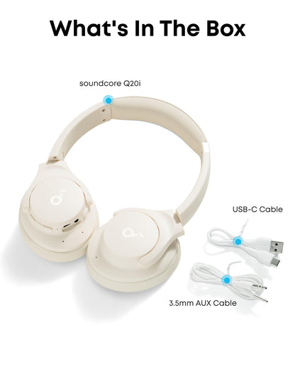 Soundcore by Anker Q20i Hybrid Active Noise Cancelling Headphones, Wireless Over-Ear Bluetooth, 40H Long ANC Playtime, Hi-Res Audio, Big Bass, Customize via an App, Transparency Mode (Pink)