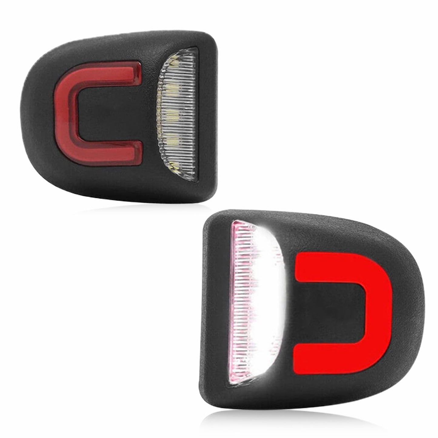 LESAUCE Red OLED Neon Tube LED License Plate Lights Tag Lights Assembly Replacement for Chevy Silverado GMC Sierra 1500 2500 3500 Tahoe Suburban Escalade Yukon XL, 2PCS