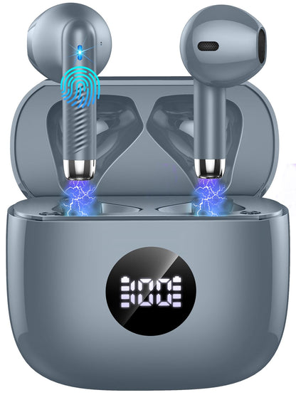 Wireless Earbuds, Bluetooth 5.4 Ear Buds LED Power Display Headphones Bass Stereo, Bluetooth Earbuds in-Ear Noise Cancelling Mic, 40H Playback Mini Case IP7 Waterproof Sports Earphones for Android iOS