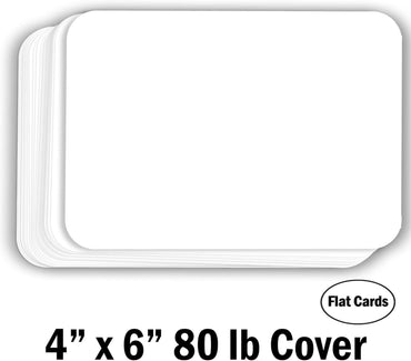 Hamilco White Cardstock Thick Paper - Blank Index Flash Note & Post Cards with Rounded Corners - Greeting Invitations Stationary 4 X 6" Heavy weight 80 lb Card Stock for Printer - 100 Pack