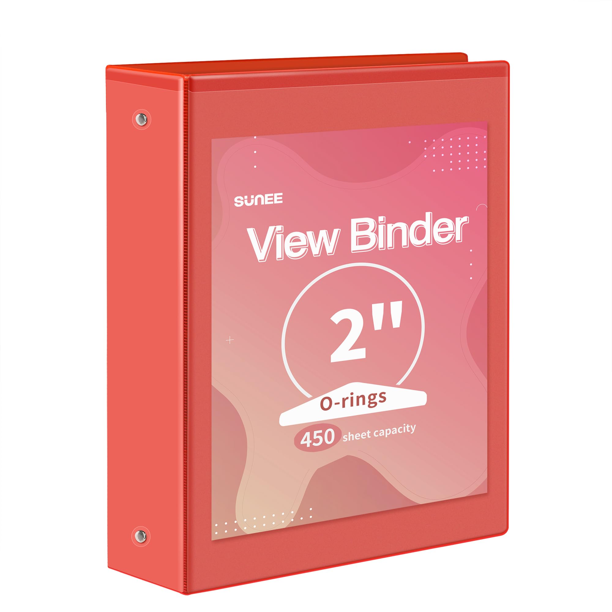 SUNEE 3 Ring Binder 1 Inch 1 Pack, Clear View Binder Three Ring PVC-Free (Fit 8.5x11 Inches) for School or Office Supplies, White