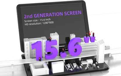 17.5"" Portable DVD Player with 15.6"" Large HD Screen, 6 Hours Rechargeable Battery, Support USB/SD Card/Sync TV and Multiple Disc Formats, High Volume Speaker, Black