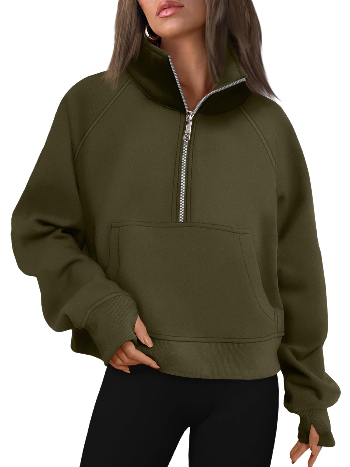AUTOMET Womens Sweatshirts Half Zip Cropped Pullover Fleece Quarter Zipper Hoodies 2025 Fall Fashion Outfits Clothes