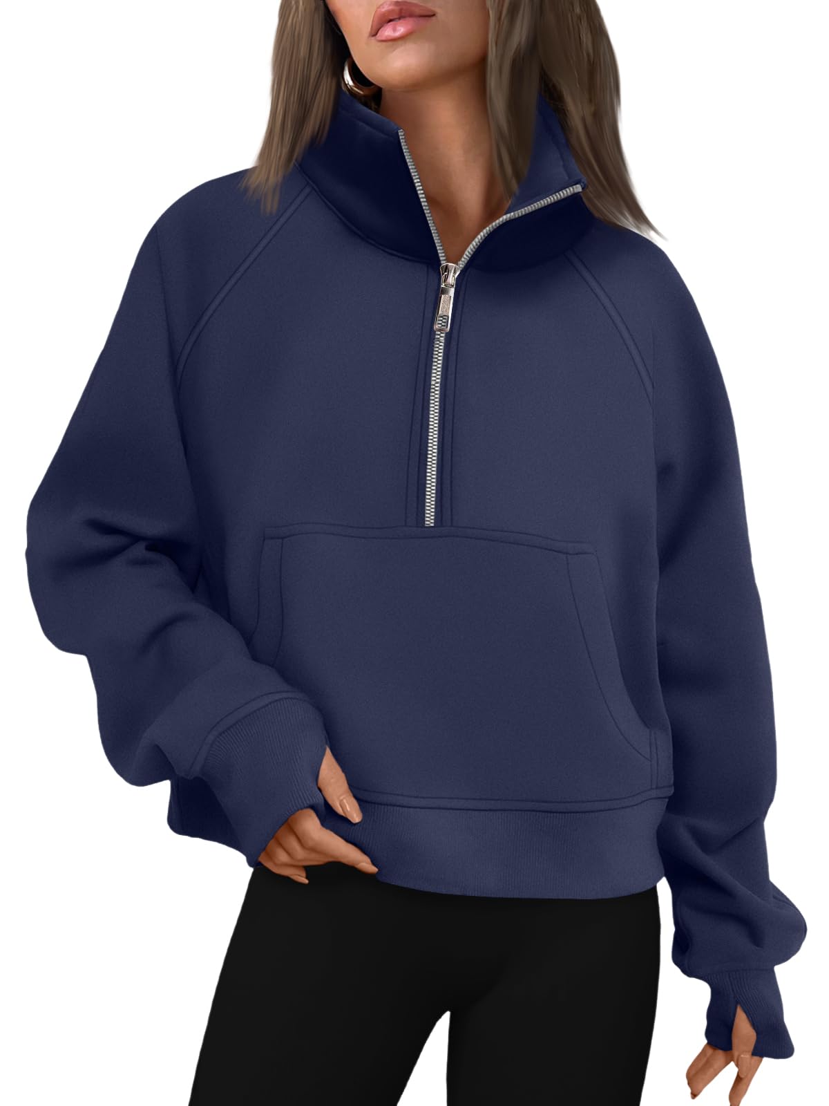 AUTOMET Womens Sweatshirts Half Zip Cropped Pullover Fleece Quarter Zipper Hoodies 2025 Fall Fashion Outfits Clothes