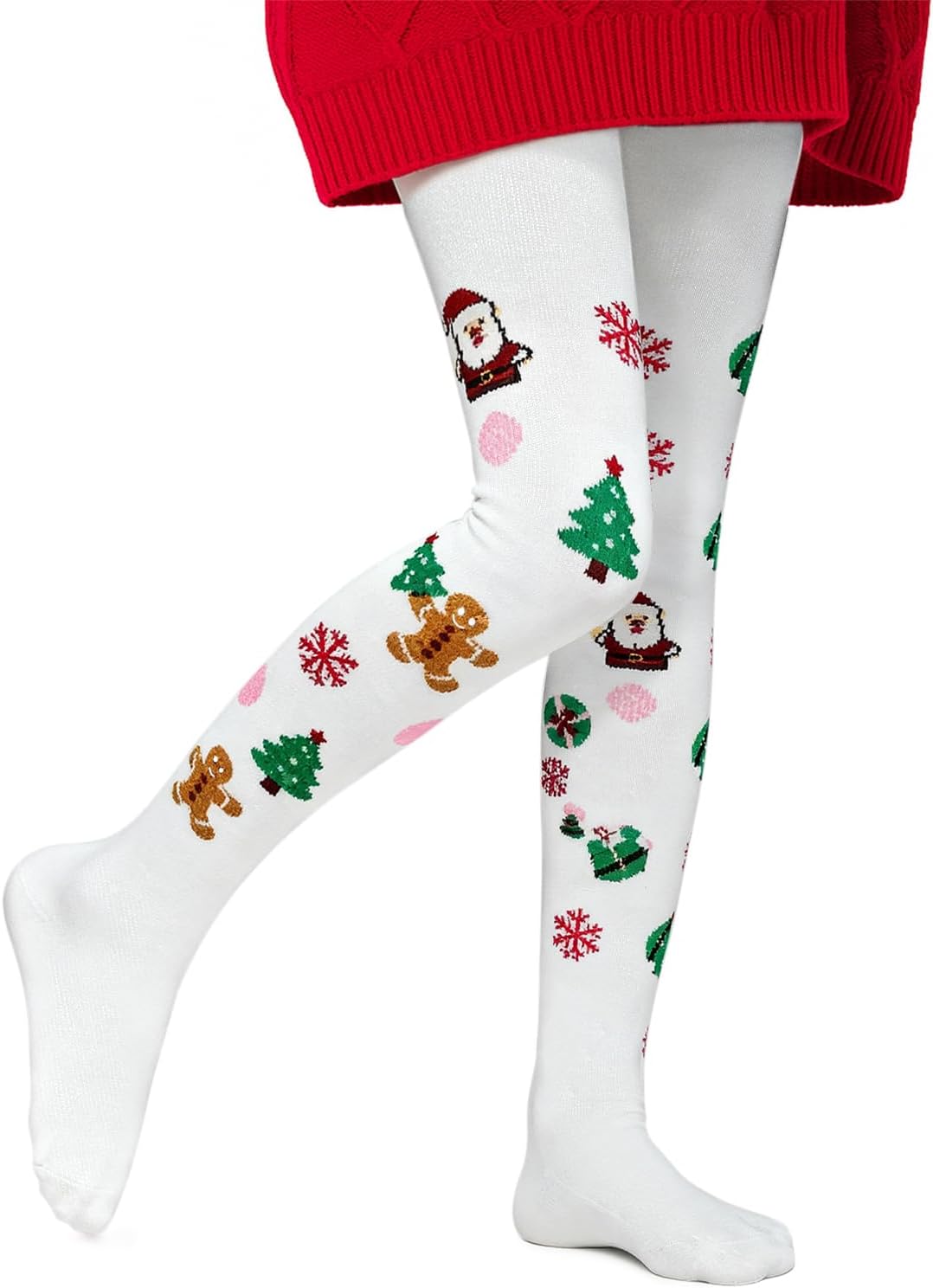 Century Star Girls Christmas Tights - Ultra Soft & Warm Leggings, Toddler Stockings, Party Outfit