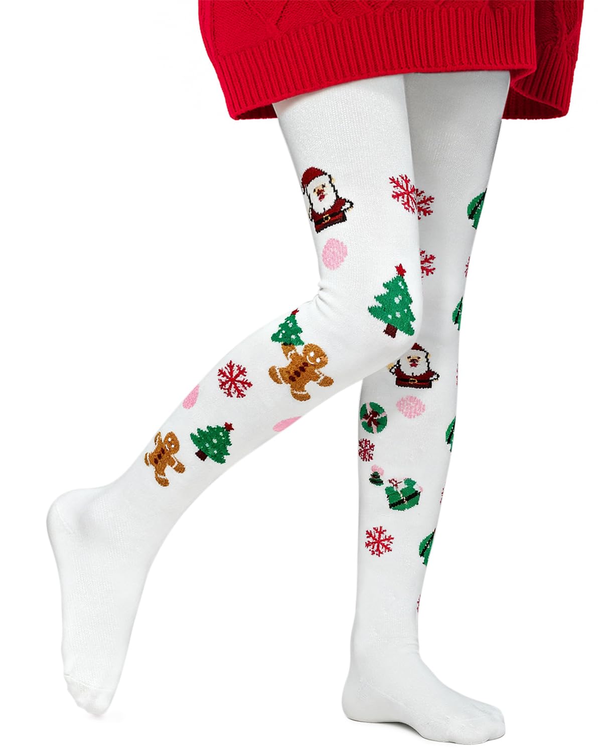 Century Star Girls Christmas Tights - Ultra Soft & Warm Leggings, Toddler Stockings, Party Outfit