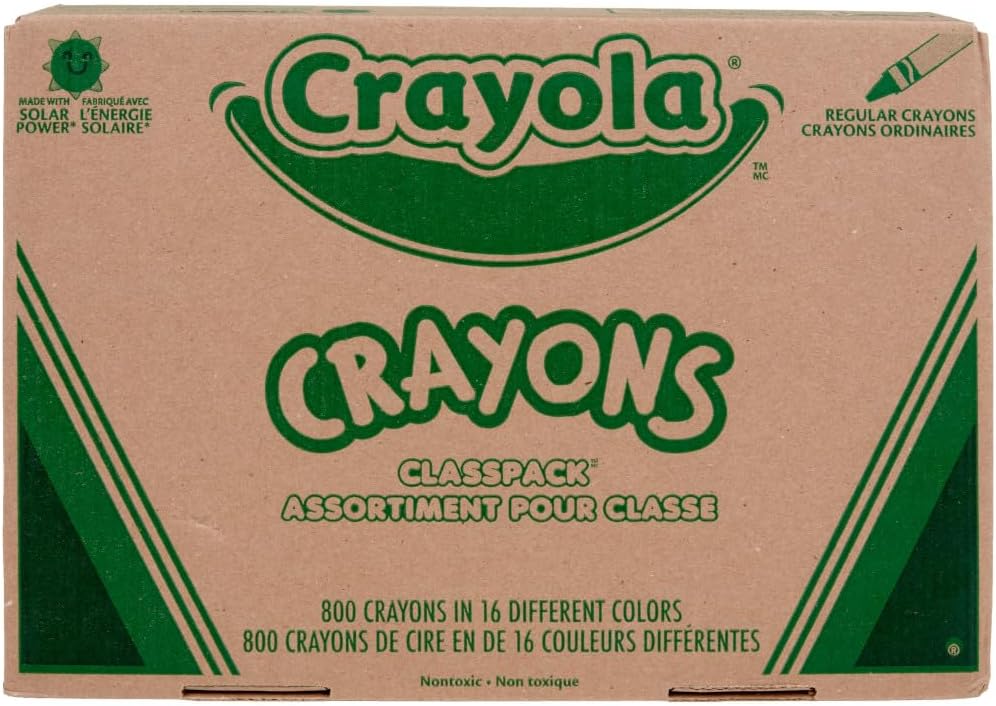 Crayola Bulk Crayon Classpack - 800ct (16 Colors), Back to School Essentials, Kids Crayons, Arts & Crafts Supplies Teacher Classroom Must Haves, Ages 3+