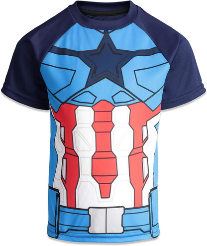 Marvel Avengers Spider-Man Mech Strike 4 Pack Cosplay Athletic T-Shirts Toddler to Big Kid Sizes (2T - 18-20)