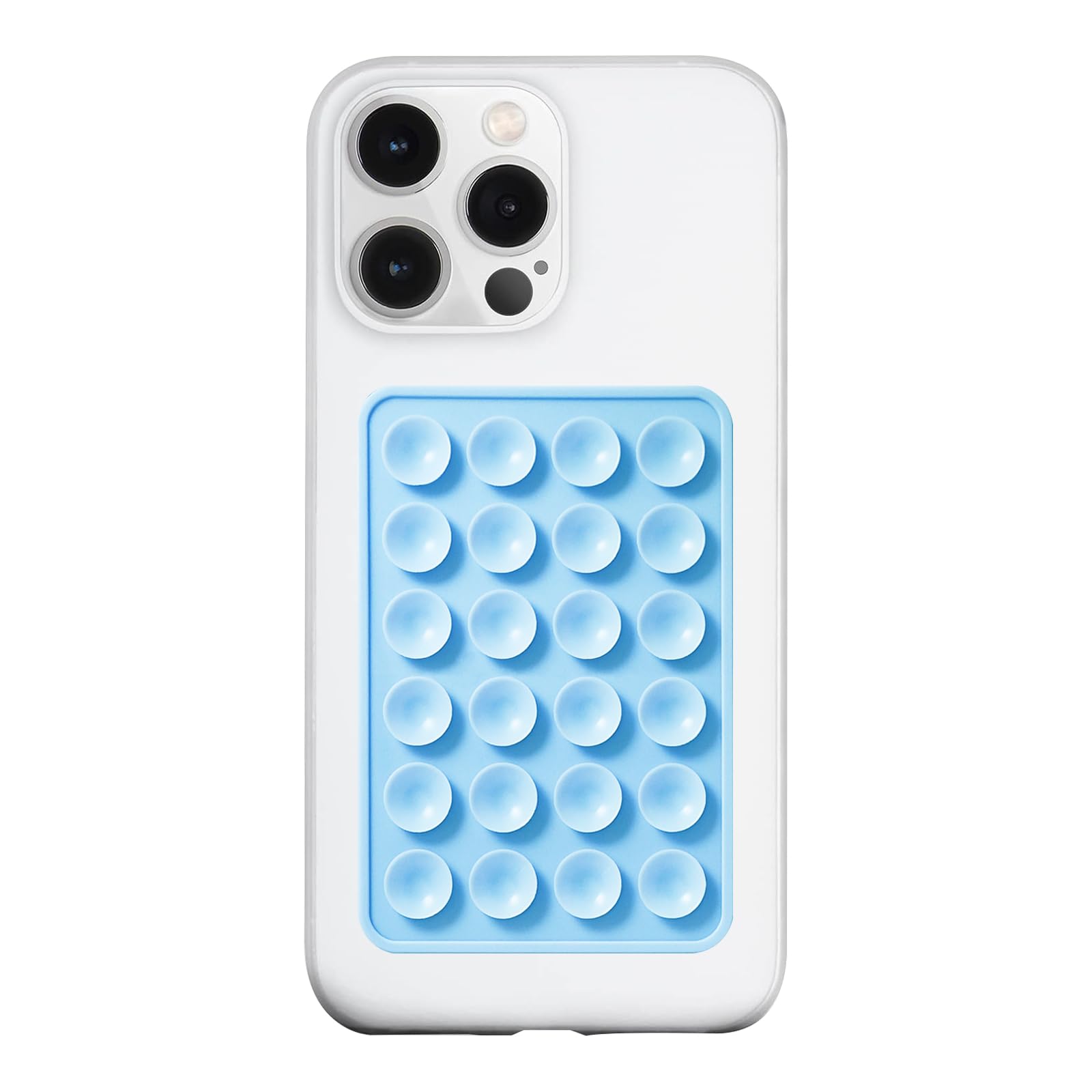 Silicone Suction Phone Case Mount, Silicon Adhesive Phone Accessory for Smartphones, Hands-Free Mirror Shower Phone Holder for Selfies, Tiktok Videos (Light Pink)