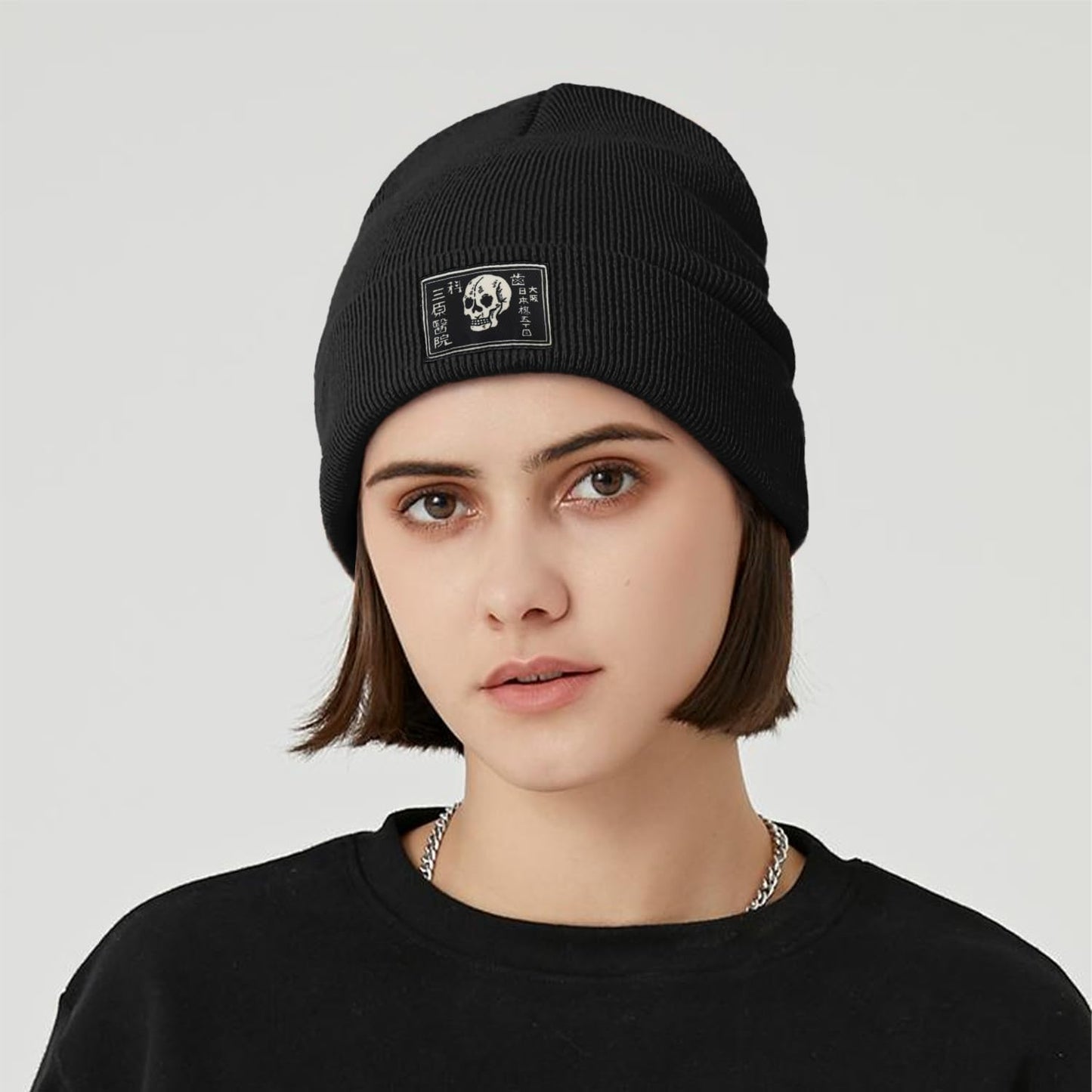 Cool Graphic Beanie for Men and Women - Black