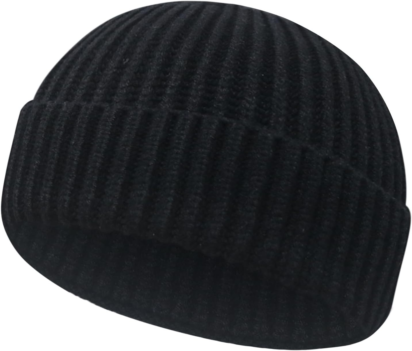 Wool Fisherman Beanies for Men Women Short Cuff Knit Beanie Winter Warm Hats Trawler Hat Stylish Watch Cap