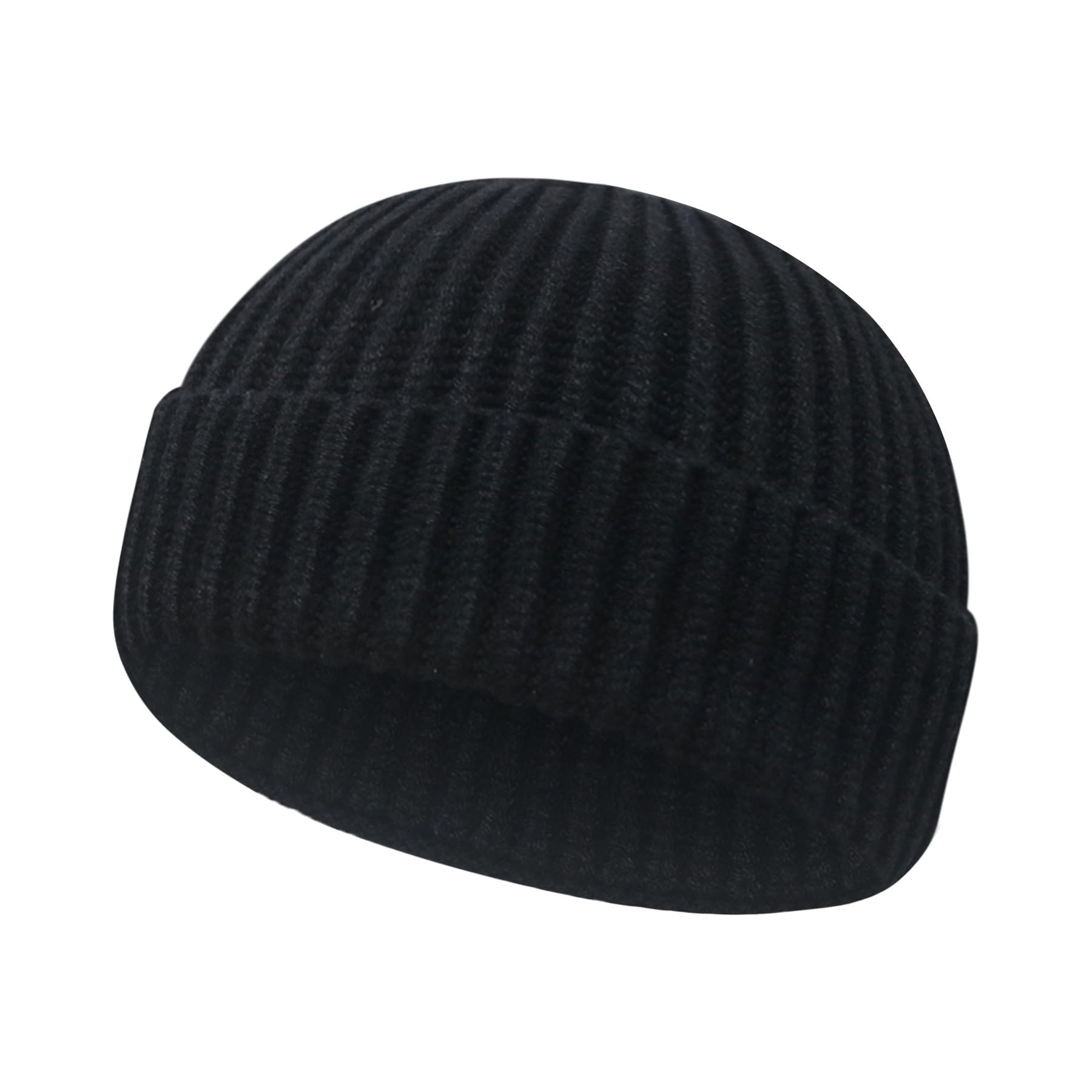 Wool Fisherman Beanies for Men Women Short Cuff Knit Beanie Winter Warm Hats Trawler Hat Stylish Watch Cap