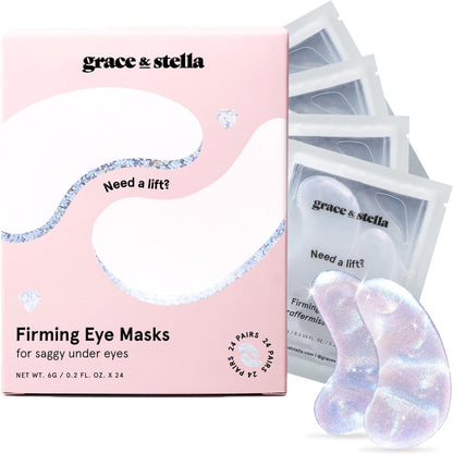 grace & stella Under Eye Patches for Puffy Eyes and Dark Circles (Retinol, 24 Pairs) Restoring Gel Under Eye Masks with Hyaluronic Acid - Vegan Cruelty-Free Skincare Birthday Gifts for Women