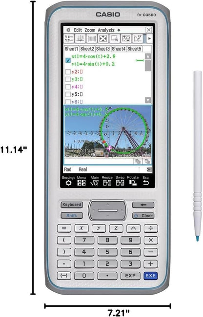 Casio fx-CG500 Graphing Calculator – Touchscreen with Stylus | CAS Functionality, Drag-and-Drop | Ideal for Advanced Math, Calculus & Engineering