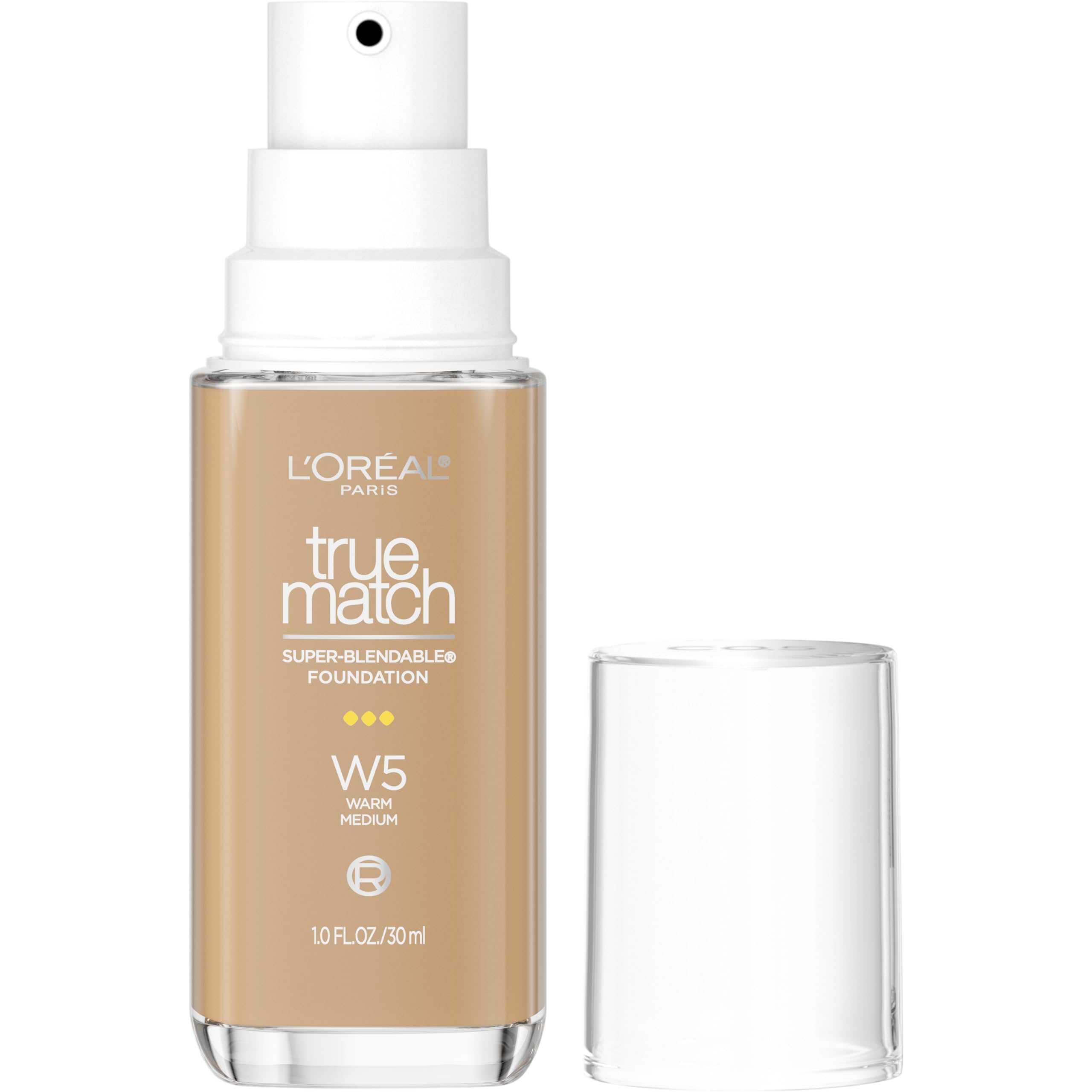 L'Oreal Paris True Match Super-Blendable Foundation, Medium Coverage Liquid Foundation Makeup, C3, Light Medium, 1 Fl Oz