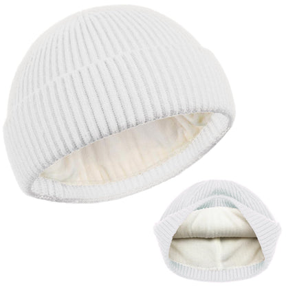 ROYBENS Swag Wool Knit Cuff Short Fisherman Beanie for Men Women, Winter Warm Hats