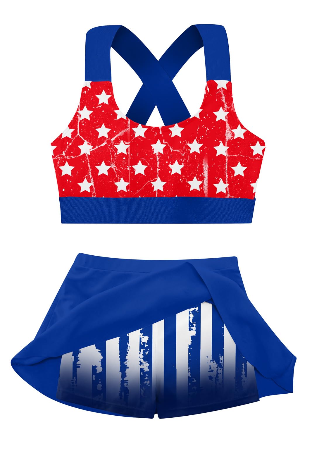 Cutemile Little Girls Two Piece Tankini Swimsuit Summer Boyshort Bathing Suit Beach Rash Guard Swimwear 6-13 Years