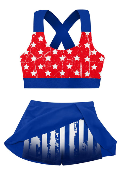 Cutemile Little Girls Two Piece Tankini Swimsuit Summer Boyshort Bathing Suit Beach Rash Guard Swimwear 6-13 Years