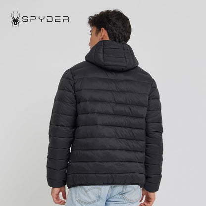 Spyder Packable Puffer Jacket Men with Hood, Lightweight Winter Jackets for Men