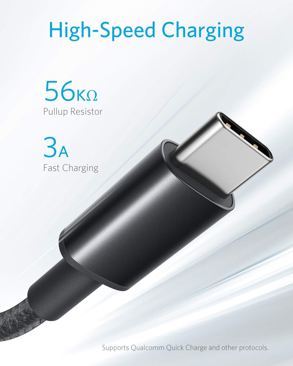 Anker Cable [2 Pack, 6FT], USB A to USB C Cable for Samsung Galaxy S10 S10+, LG V30, Beats Fit Pro and More (Black)