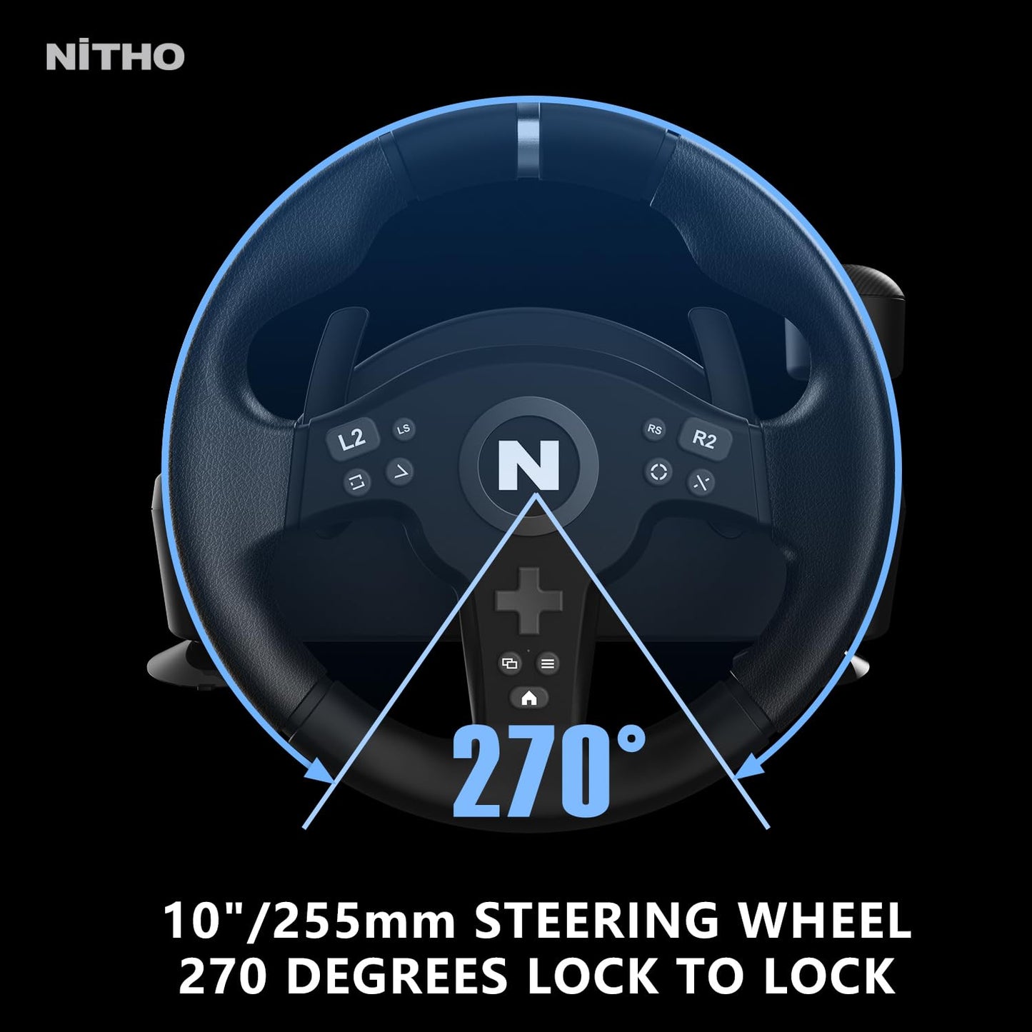 Nitho Racing Wheel for Steering Wheel Gaming, Drive Pro V200 Gaming Wheel, 270° Steering, Car Simulator with Pedals & Integrated Gear Shifter for PS4, Xbox One, Xbox Series X/S, PC