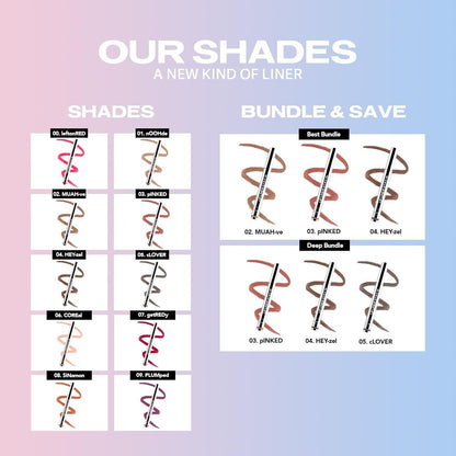Sacheu Lip Liner Stay-N Peel Off Lip Stain — Long Lasting Matte Lip Tattoo Transfer Proof Lipstain Infused with Hyaluronic Acid & Vitamin E for All Skin Types — Vegan & Cruelty-Free, p-INKED