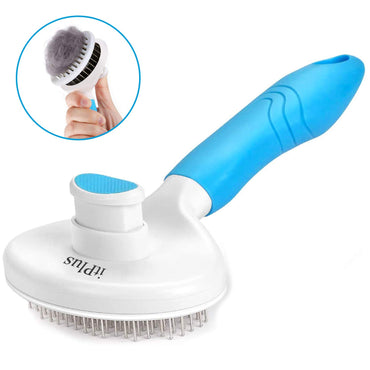 Cat Self Cleaning Slicker Brush, Pets Skin Friendly Grooming Brushes for Shedding Dogs Cats Hair Easy to Remove Loose Undercoat with Long or Short Hairs Pet Massage Tool All Hair Type - UPGRADED