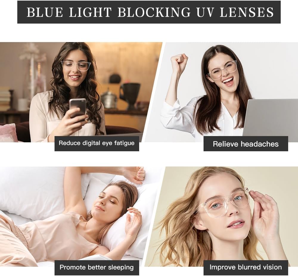 NZKNP Blue Light Glasses for Woman Men,Blue Light Blocking Glasses,Clear Glasses
