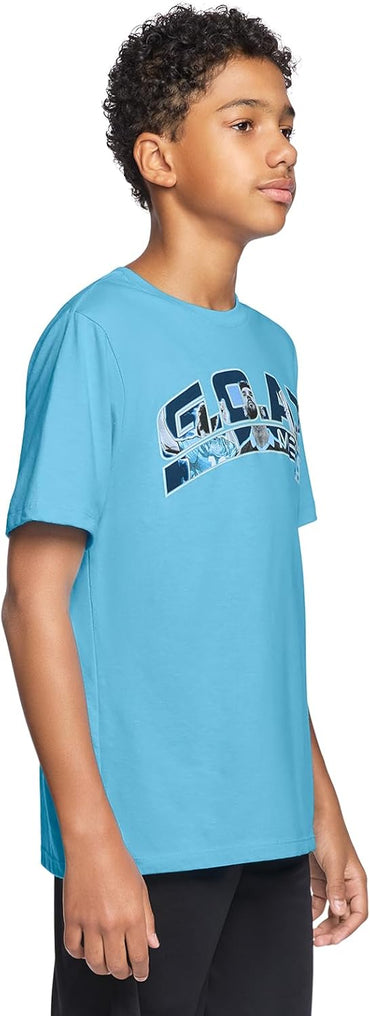Boys' Lifestyle Short Sleeve T-Shirt, Slim-fit Graphic Tee, Cotton Blend Fabric