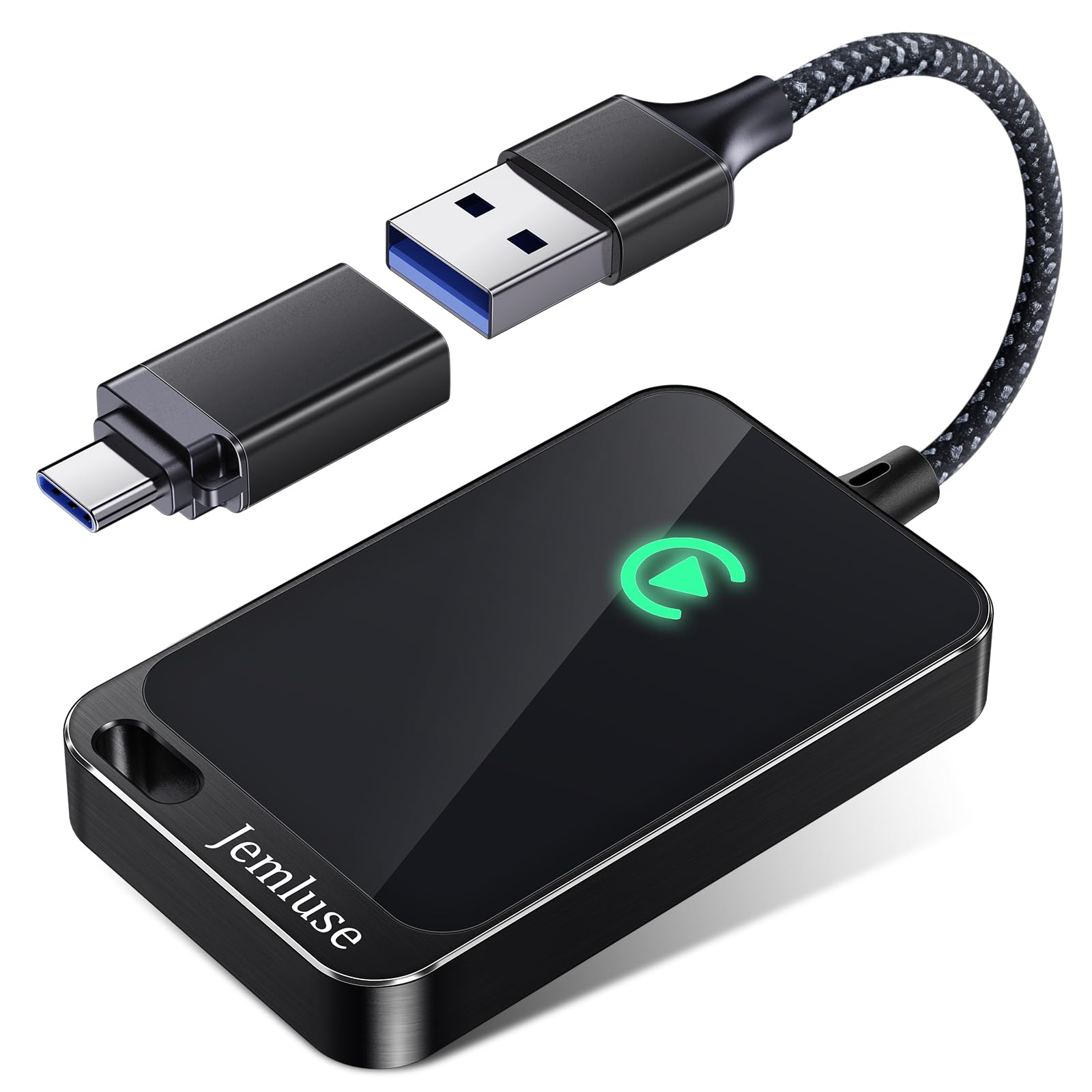 Jemluse Wireless CarPlay Adapter for Apple iPhone - Multi-User Seamless Connection for Convert Wired to Wireless Car Play Adapter - No Latency from iOS 10+ to Screen w/USB C (Gray)