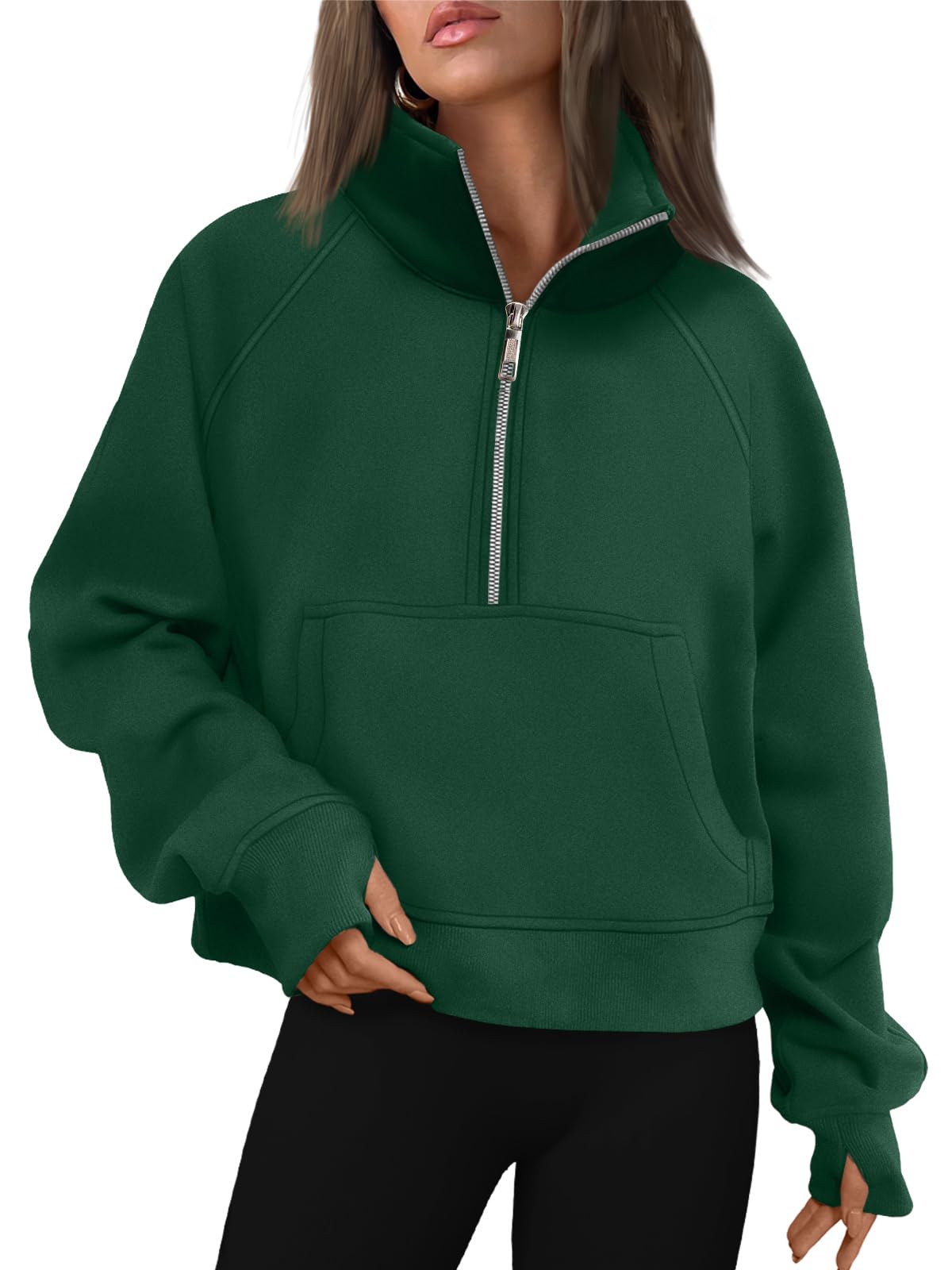 AUTOMET Womens Sweatshirts Half Zip Cropped Pullover Fleece Quarter Zipper Hoodies 2025 Fall Fashion Outfits Clothes