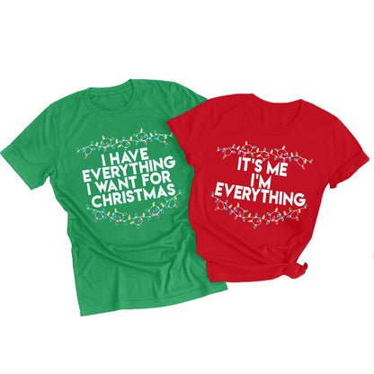 Christmas Couples His and Her Shirt: Family Matching Xmas Outfits Sets - Funny Holiday Graphic Pajamas Tees Top