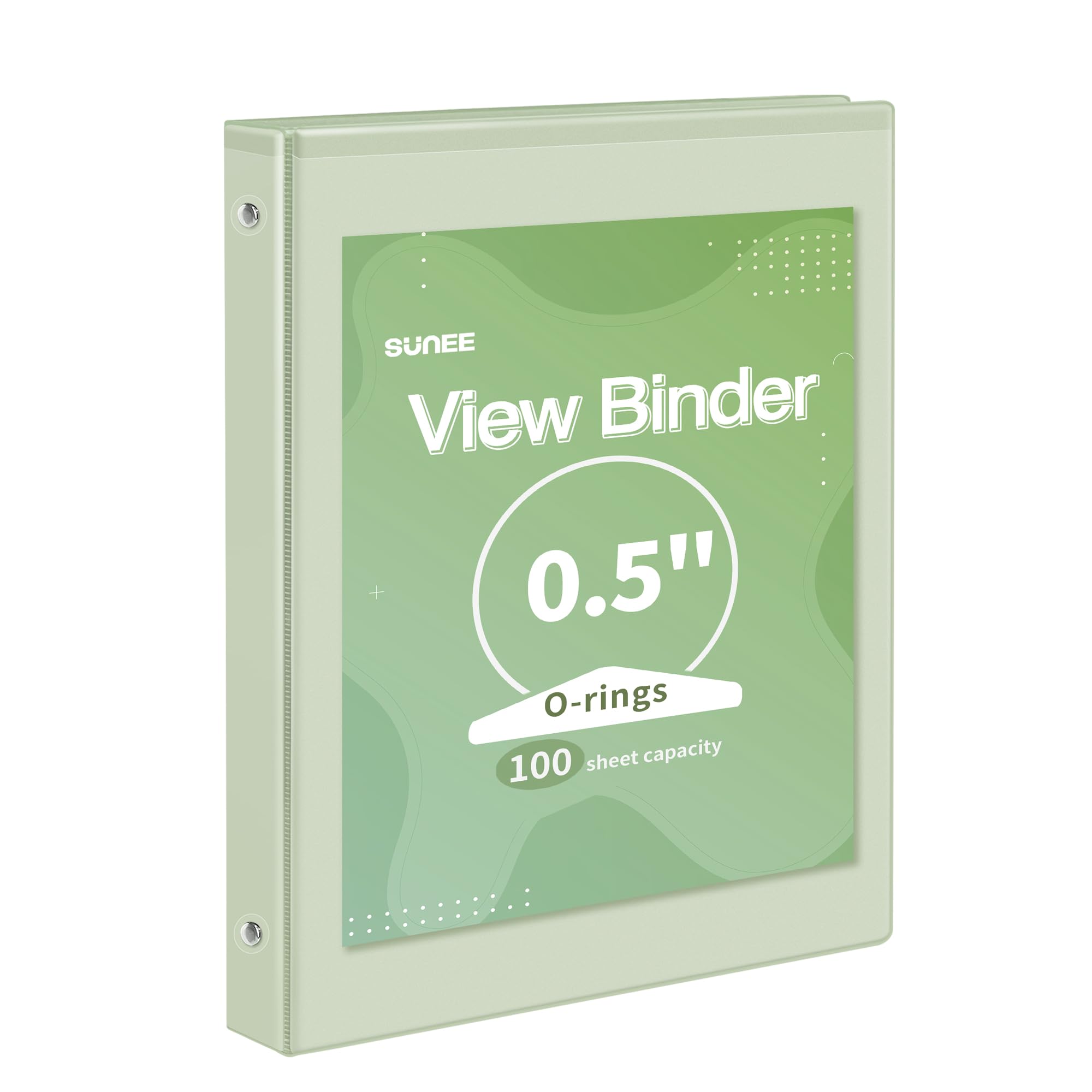 SUNEE 3 Ring Binder 1 Inch 1 Pack, Clear View Binder Three Ring PVC-Free (Fit 8.5x11 Inches) for School or Office Supplies, White