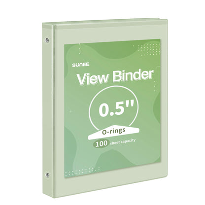 SUNEE 3 Ring Binder 1 Inch 1 Pack, Clear View Binder Three Ring PVC-Free (Fit 8.5x11 Inches) for School or Office Supplies, White