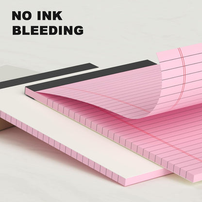 5pcs Colored Note Pads 5x8 College Ruled Small Legal Pads Paper Notepads 5 Pack Study Back Writing Pads 5 x 8 Paper Pads Perforated Narrow Ruled Pads of Paper