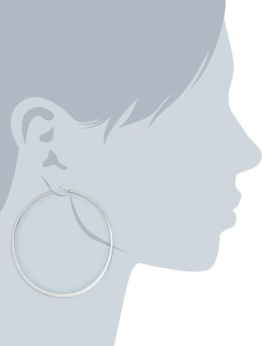 Amazon Essentials Gold Plated or Stainless Steel Flattened Hoop Earrings (previously Amazon Collection)
