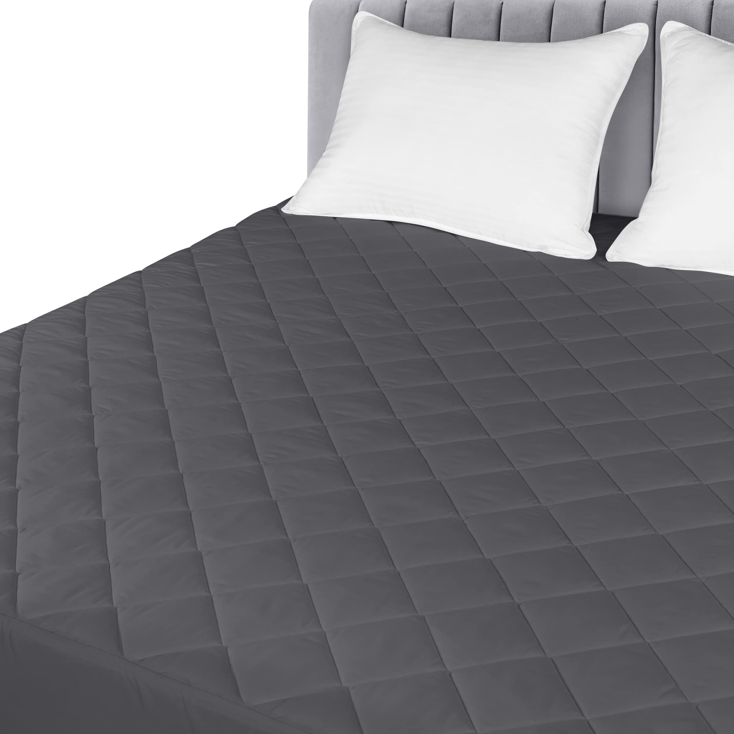 Utopia Bedding Quilted Fitted Mattress Pad, Queen Size, Elastic Fitted Mattress Topper Protector and Cover Stretches up to 16 Inches Deep, Machine Washable (White)
