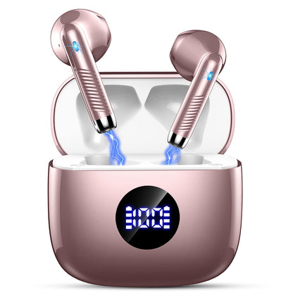 Wireless Earbuds, Bluetooth 5.4 Ear Buds LED Power Display Headphones Bass Stereo, Bluetooth Earbuds in-Ear Noise Cancelling Mic, 40H Playback Mini Case IP7 Waterproof Sports Earphones for Android iOS