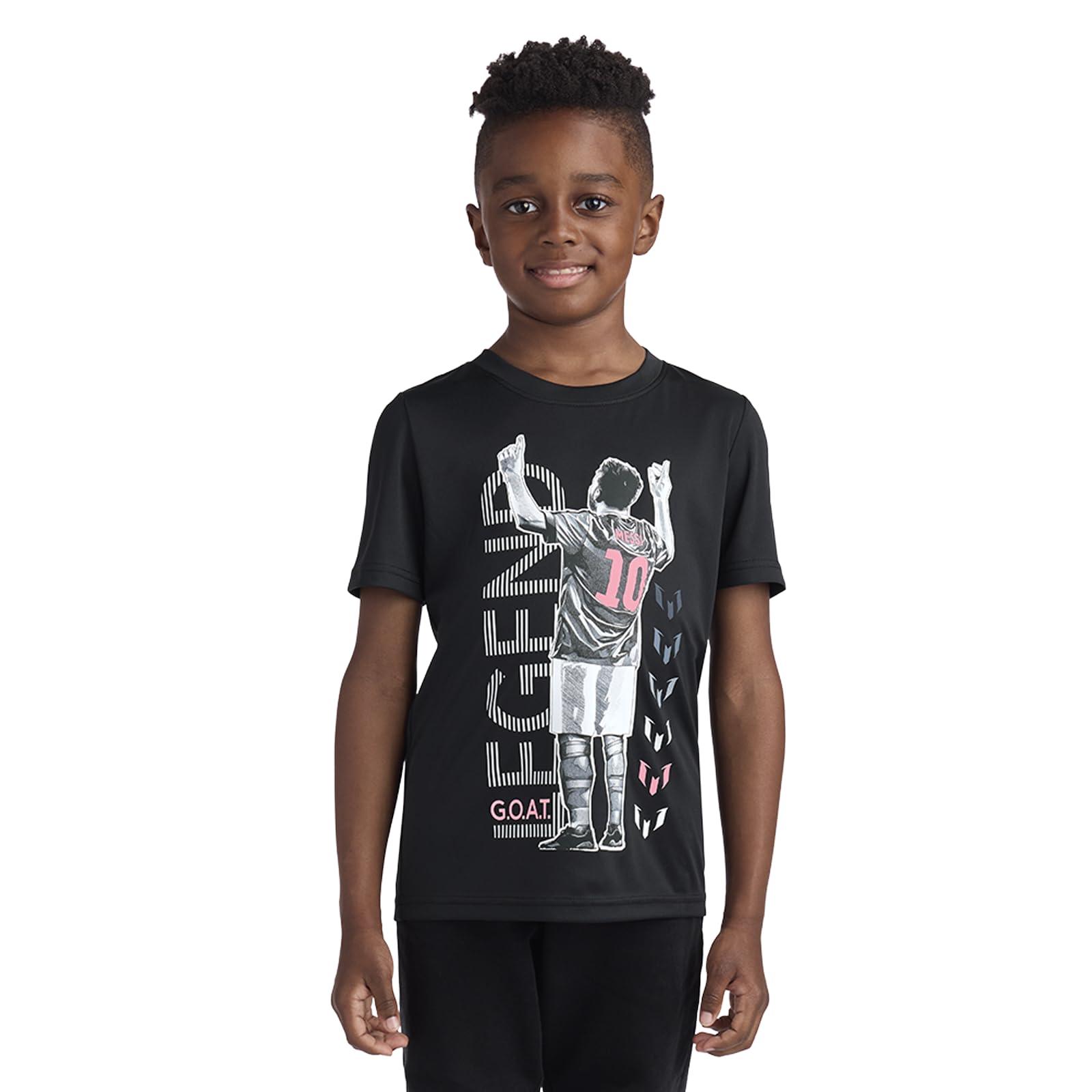 Boys' Lifestyle Short Sleeve Top, Loose-fit Shirt with Logo, Comfortable